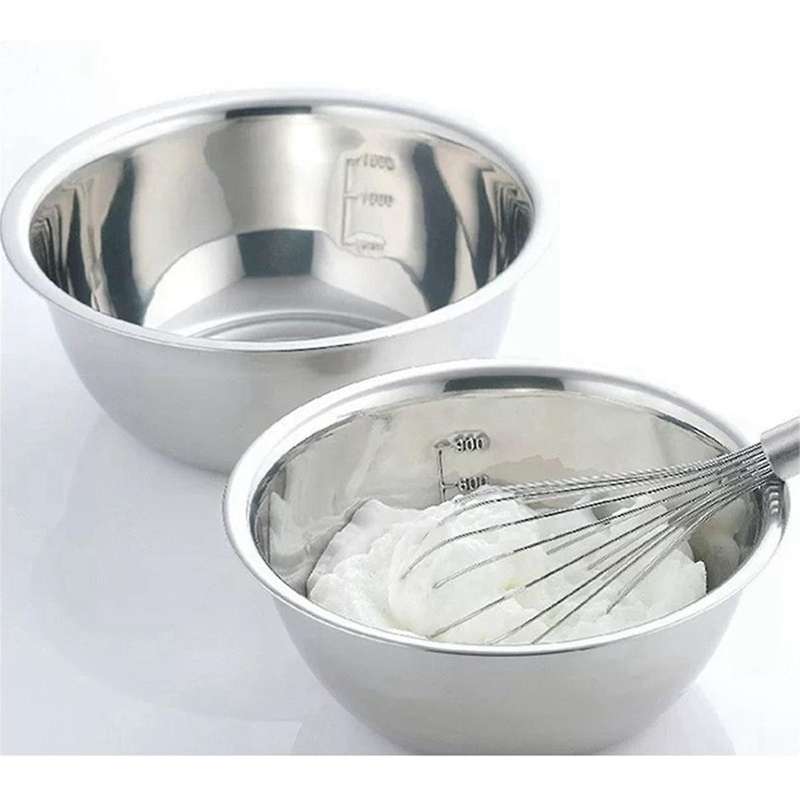 Stainless Steel Mixing Bowl Set Multipurpose Soup Basin 5 Sizes Space Saving Nesting Bowls Set