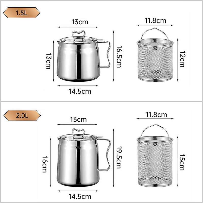 Stainless Steel Oil Filter Pot, 304 Stainless Steel Large Capacity Versatile Oil Filter , Oil Filter