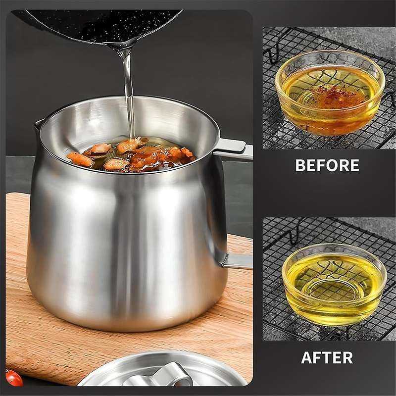 Stainless Steel Oil Filter Pot, 304 Stainless Steel Large Capacity Versatile Oil Filter , Oil Filter