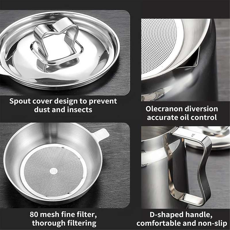 Stainless Steel Oil Filter Pot, 304 Stainless Steel Large Capacity Versatile Oil Filter , Oil Filter