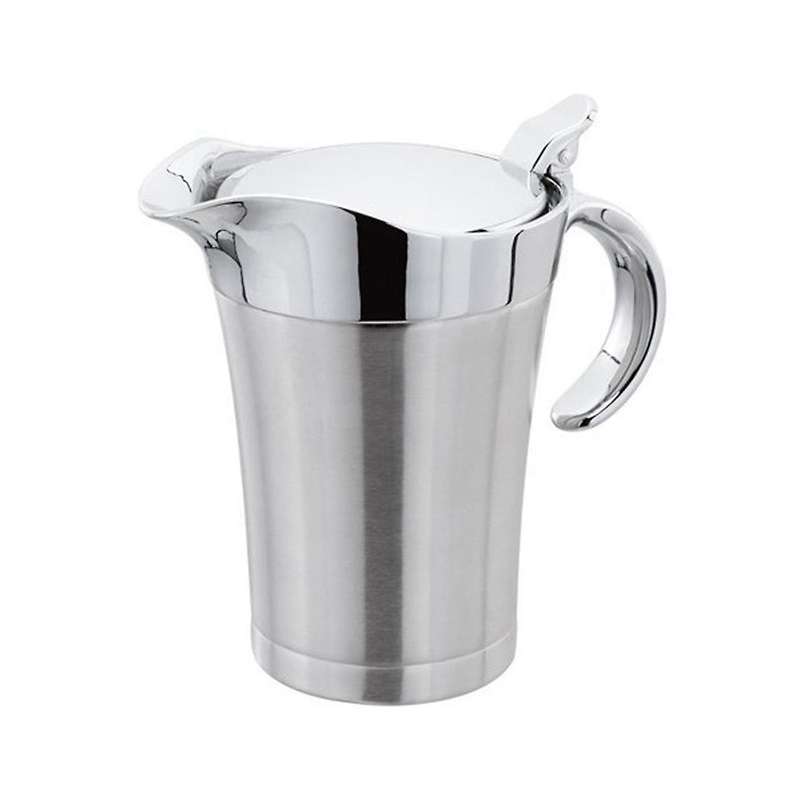 Stainless Steel Oil Sauce Pot Dining Table Jug Custard Cream Ketchup Double Walled Insulated Thermal