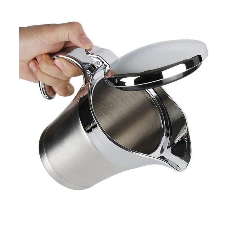 Stainless Steel Oil Sauce Pot Dining Table Jug Custard Cream Ketchup Double Walled Insulated Thermal