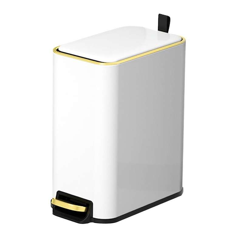 Stainless Steel Pedal Trash Can Household Narrow Metal Garbage Bin with Lid for Bathroom Kitchen Liv