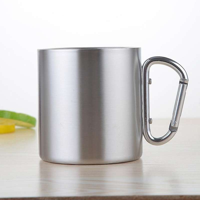 Stainless Steel Outdoor Travel Mug Portable with Lock Buckle Climbing Cup 450Ml