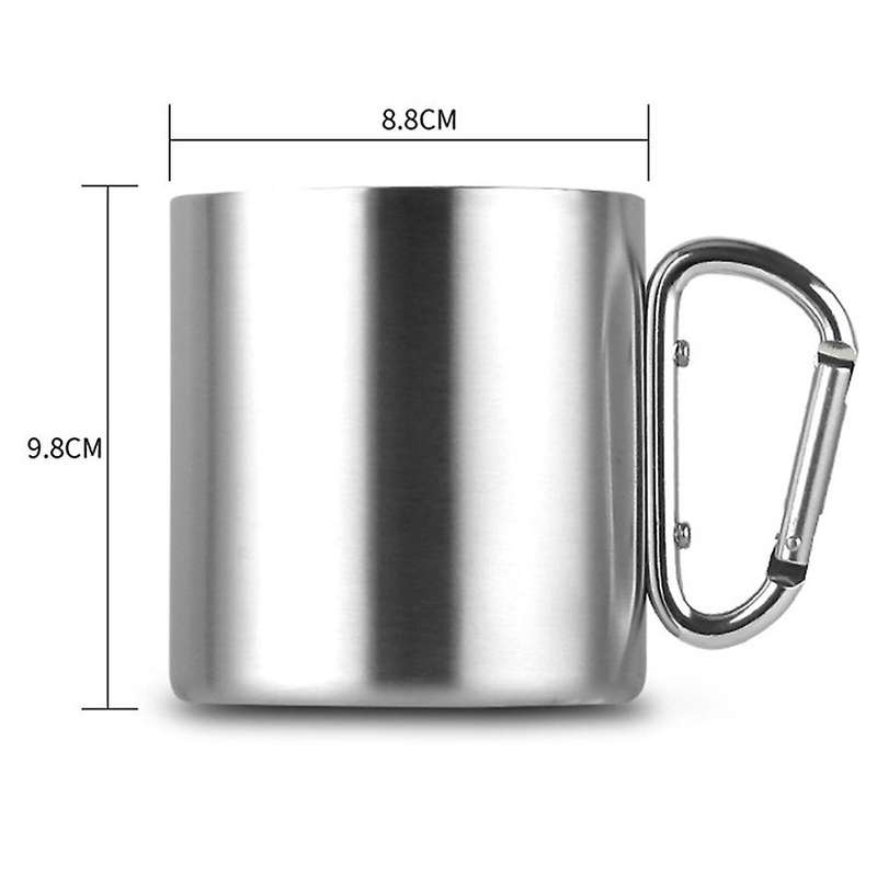 Stainless Steel Outdoor Travel Mug Portable with Lock Buckle Climbing Cup 450Ml