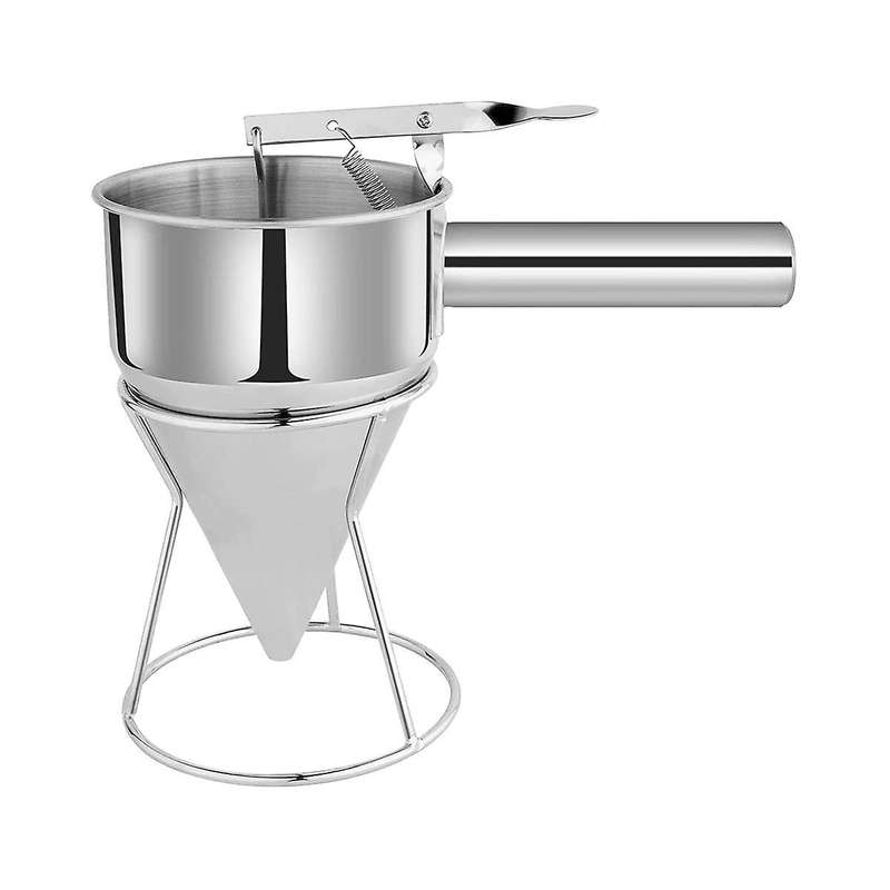 Stainless Steel Pancake Batter Dispenser, Funnel Dispenser with Stand Baking Tool for Cake Pancakes