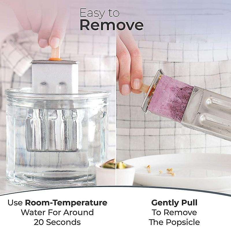 Stainless Steel Popsicle Molds Rust-Resistant Popsicle Maker Set Popcical Mold with Tray- Cleaning B