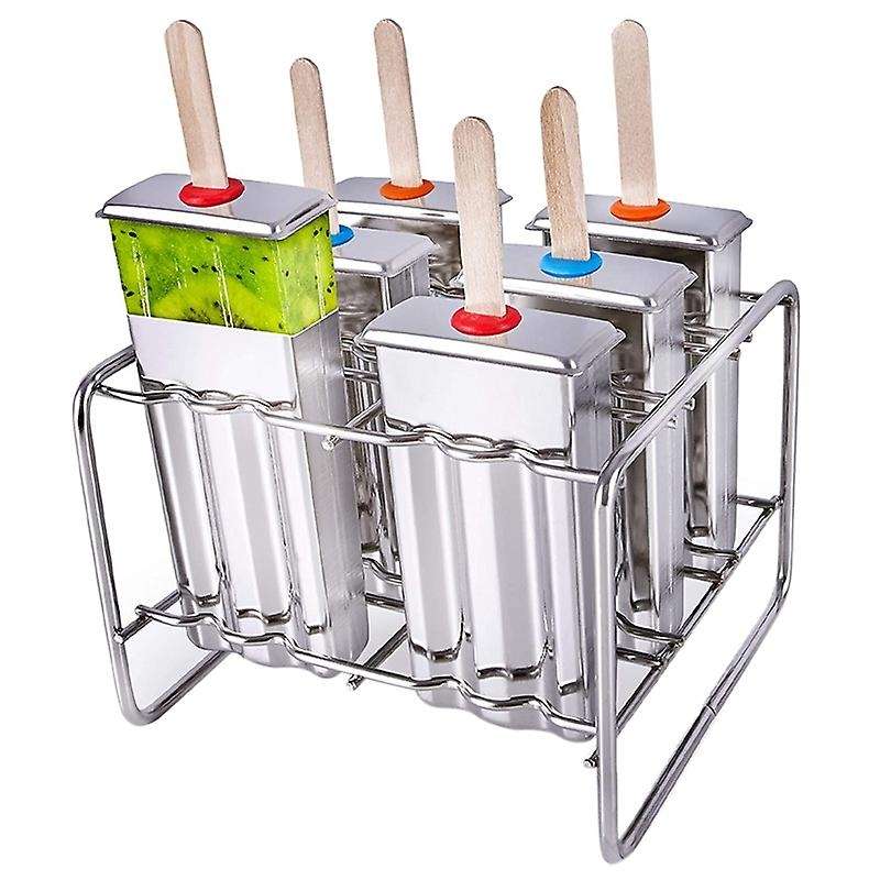 Stainless Steel Popsicle Molds Rust-Resistant Popsicle Maker Set Popcical Mold with Tray- Cleaning B