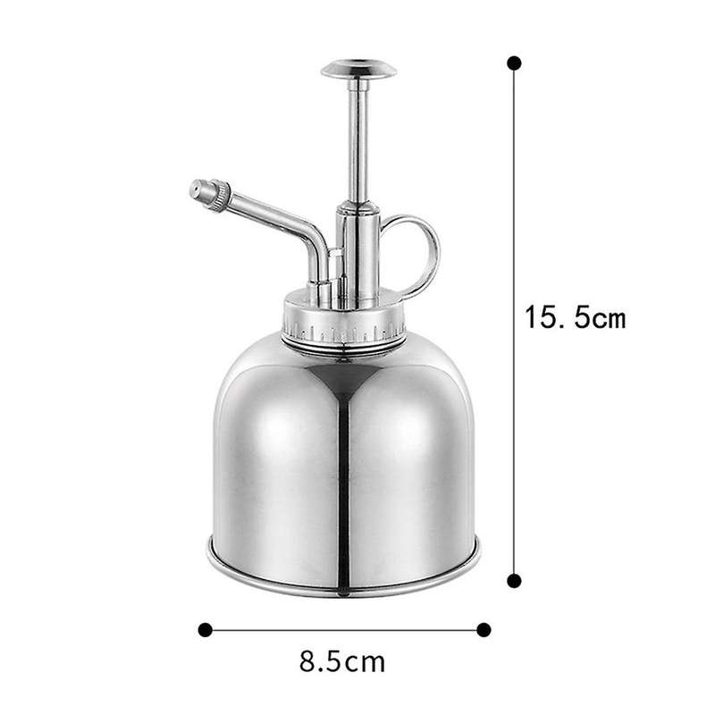 Stainless Steel Plant Sprayer Small Watering Can with Top Pump Suitable for Indoor House Air Plants