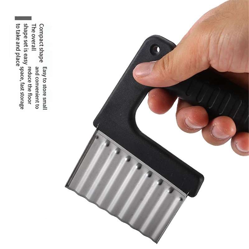 Stainless Steel Potato Chip Slicer, Dough Vegetable and Fruit Corrugated Slicing Knife, French Frie