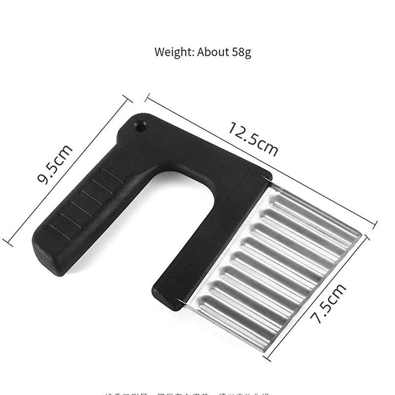 Stainless Steel Potato Chip Slicer, Dough Vegetable and Fruit Corrugated Slicing Knife, French Frie