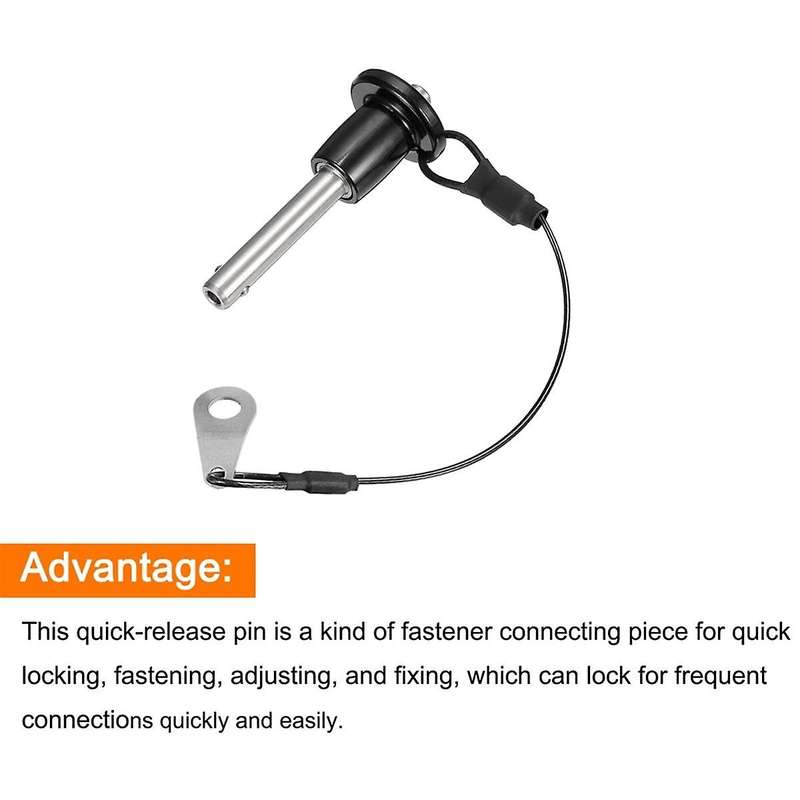 Stainless Steel Quick Release Pin 6mm Diameter Ball Locking Pin with Push Button Lanyard Cable Usab