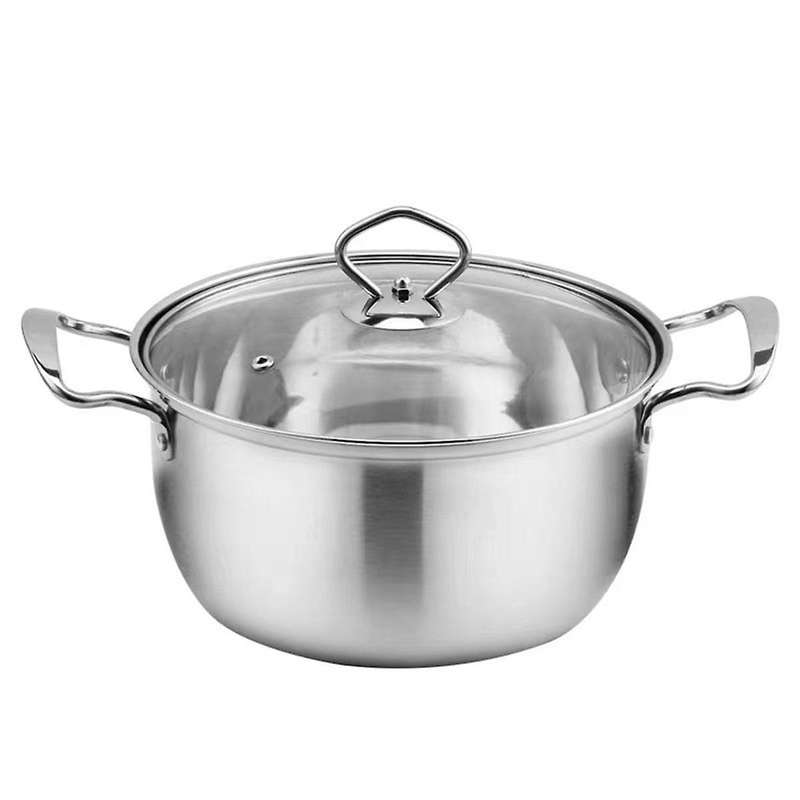 Stainless Steel Pot Kitchen Food Cooking Pot Milk Heating Pot Nonstick Saucepan with Lid