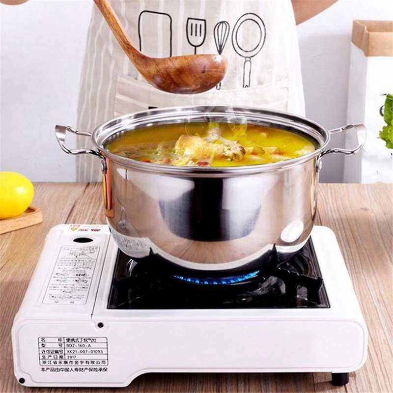 Stainless Steel Pot Kitchen Food Cooking Pot Milk Heating Pot Nonstick Saucepan with Lid