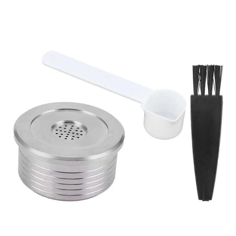 Stainless Steel Reusable Coffee Filter Capsule Cup with Spoon Brush Fit for NDIQ7323 Coffee Machine