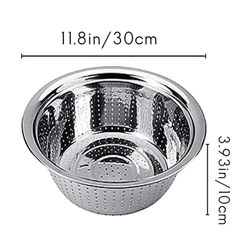 Stainless Steel Rice Sieve Filter, Fruit and Vegetable Drain Bowl Filter