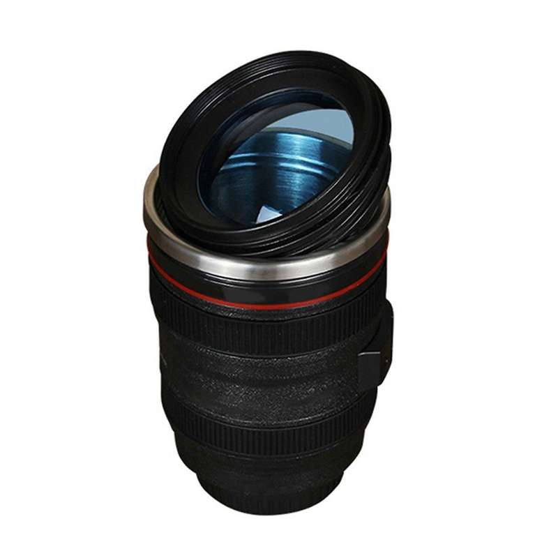 Stainless Steel Self Stirring Coffee Mug Camera Lens Coffee Mug Multipurpose Photographer Camera Mu