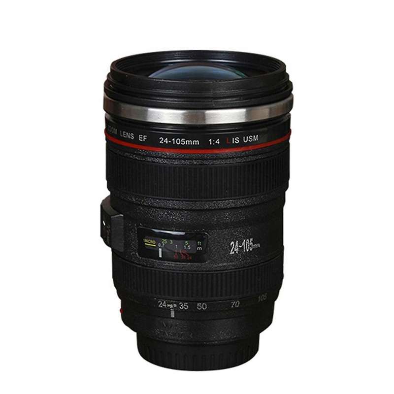 Stainless Steel Self Stirring Coffee Mug Camera Lens Coffee Mug Multipurpose Photographer Camera Mu