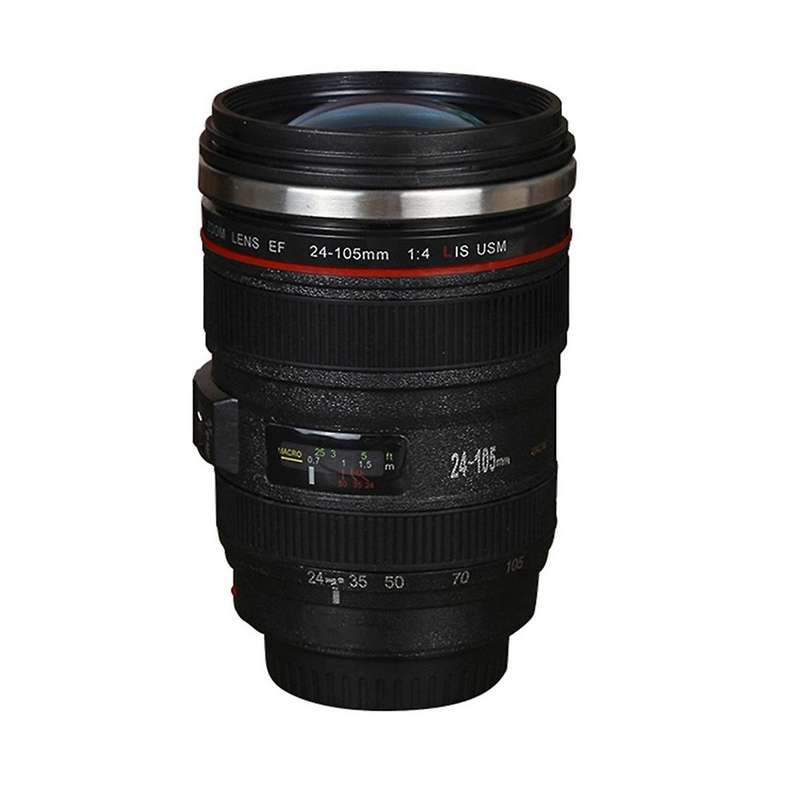 Stainless Steel Self Stirring Coffee Mug Camera Lens Coffee Mug Multipurpose Photographer Camera Mu