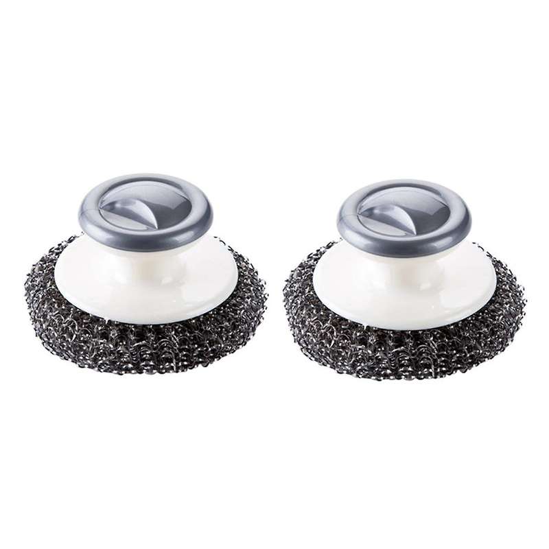 Stainless Steel Scrubber with Handle, Heavy Duty Pot Scrubbers Dish Scrubber Cleaning Brush Wash for