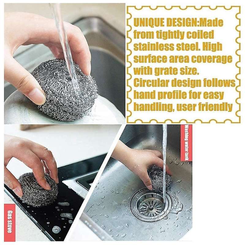 Stainless Steel Round Multi- Scrubber Stainless Steel Scrubber Used to Clean Kitchen Utensils and Ba
