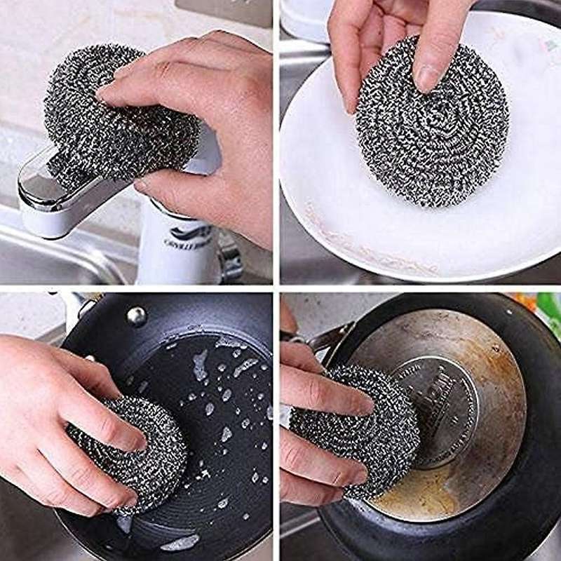 Stainless Steel Round Multi- Scrubber Stainless Steel Scrubber Used to Clean Kitchen Utensils and Ba