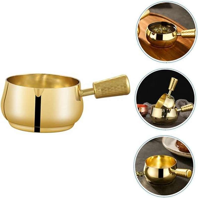 Stainless Steel Sauce Cup, Boat,Sauce Dispenser Sauce Cup with Handle for ,Warming Sauces,,MilK