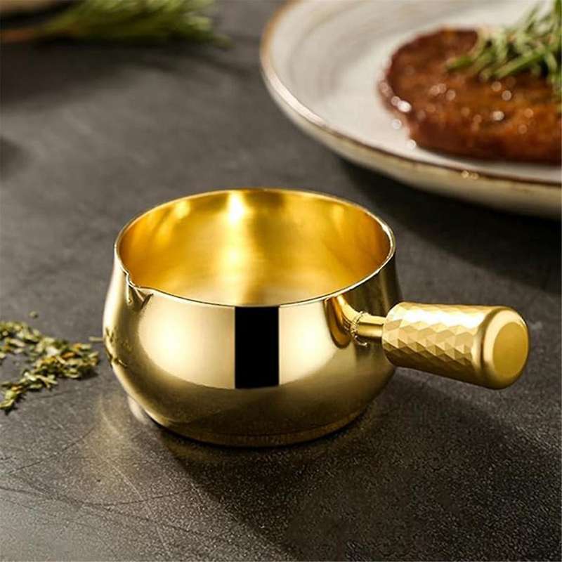Stainless Steel Sauce Cup, Boat,Sauce Dispenser Sauce Cup with Handle for ,Warming Sauces,,MilK