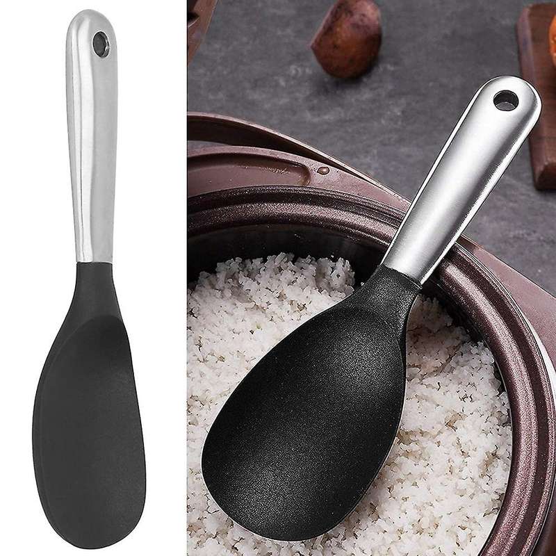 Stainless Steel Silicone Clad Steel Rice Spoon Kitchen Utensils Non-Stick Heat-Resistant, Environmen