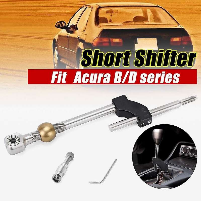 Stainless Steel Short Shifter Adjustable Height Dual Bend for Ciciv CRX Del Sol Series Engine