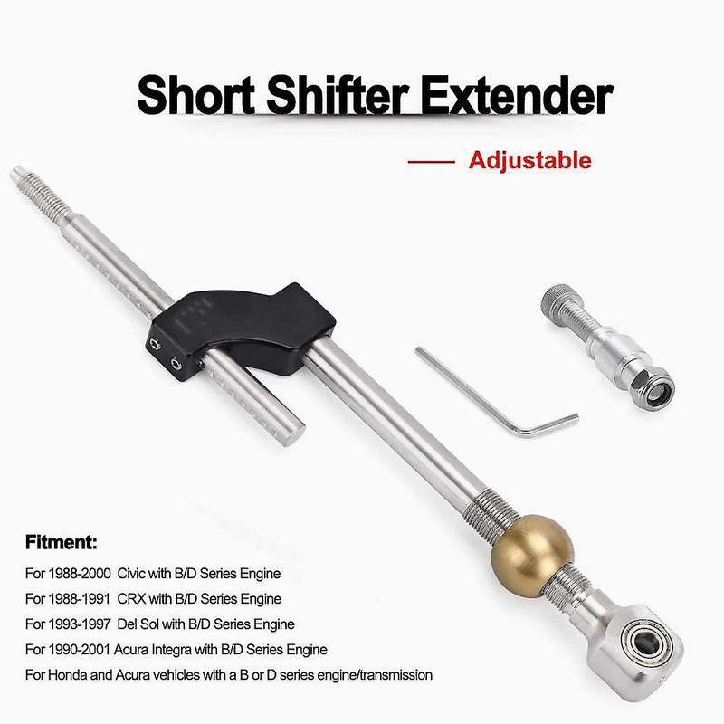 Stainless Steel Short Shifter Adjustable Height Dual Bend for Ciciv CRX Del Sol Series Engine