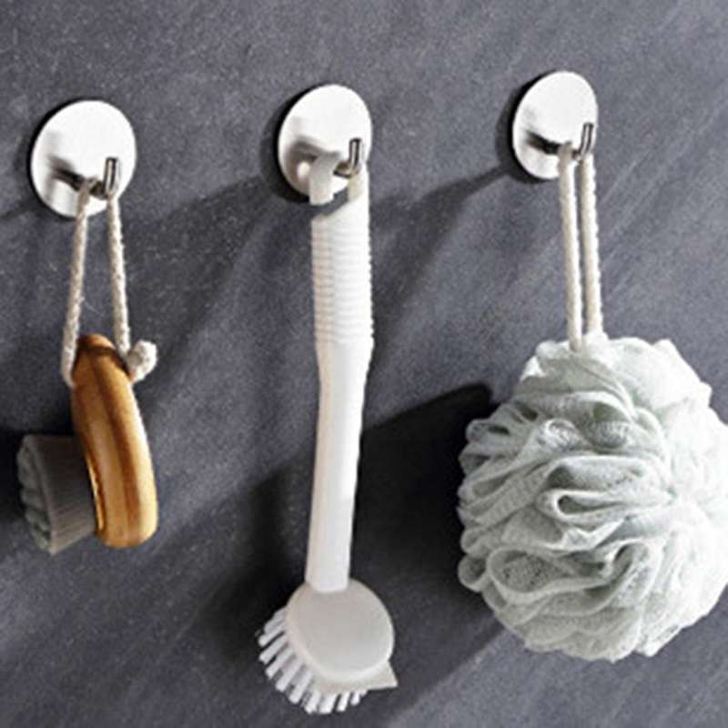 Stainless Steel Single Hook Perforated Bathroom Coat Hook Storage Wall Towel Hook Kitchen Hook Black