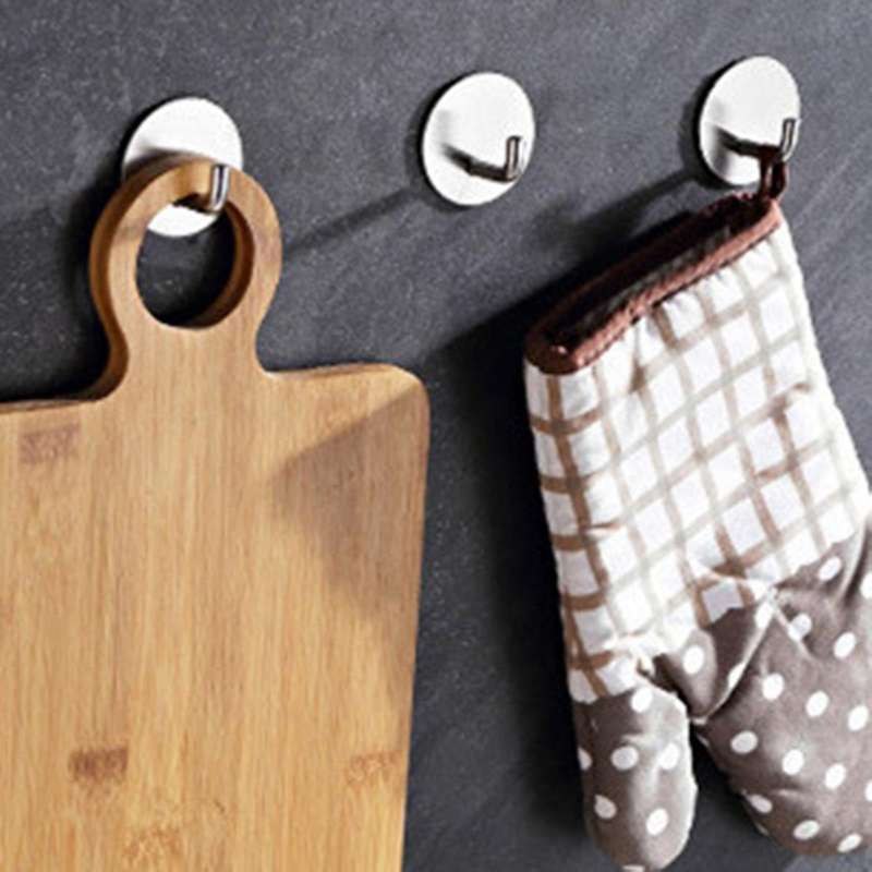Stainless Steel Single Hook Perforated Bathroom Coat Hook Storage Wall Towel Hook Kitchen Hook Black