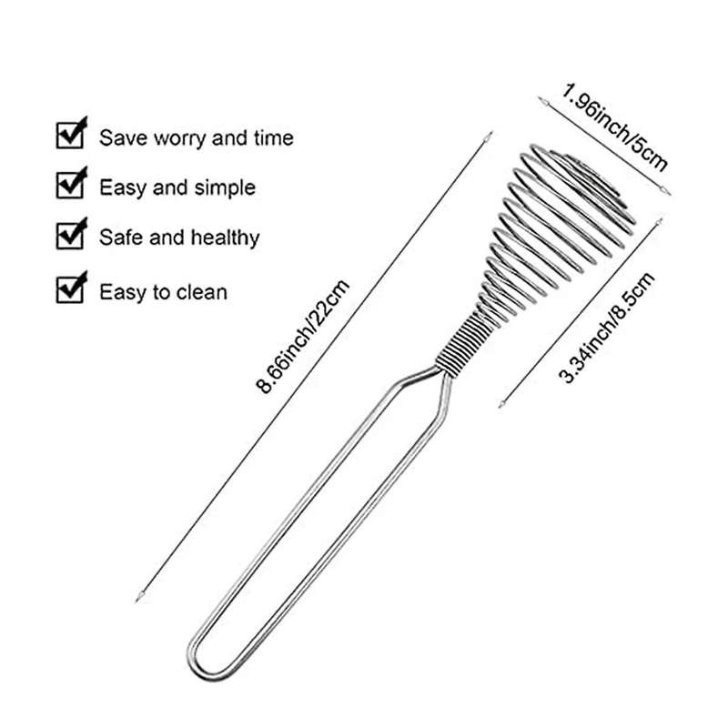 Stainless Steel Spring Coil Whisk Wire Whip-Cream Egg Beater -Cream Hand Mixer Kitchen Tool Accessor