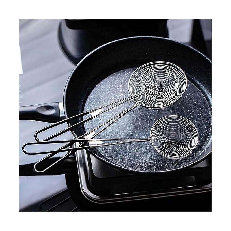 Stainless Steel Spider Strainer Ladle Wire Skimmer Spoon with Long Handle for Kitchen Frying and Co