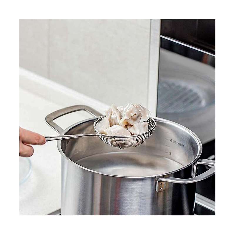 Stainless Steel Spider Strainer Ladle Wire Skimmer Spoon with Long Handle for Kitchen Frying and Co