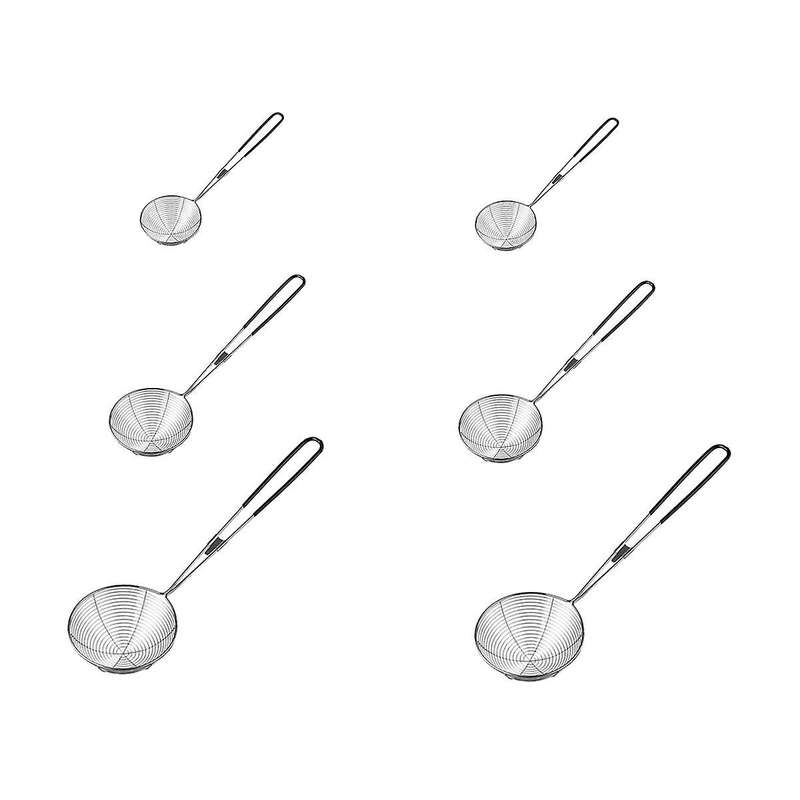 Stainless Steel Spider Strainer Ladle Wire Skimmer Spoon with Long Handle for Kitchen Frying and Co