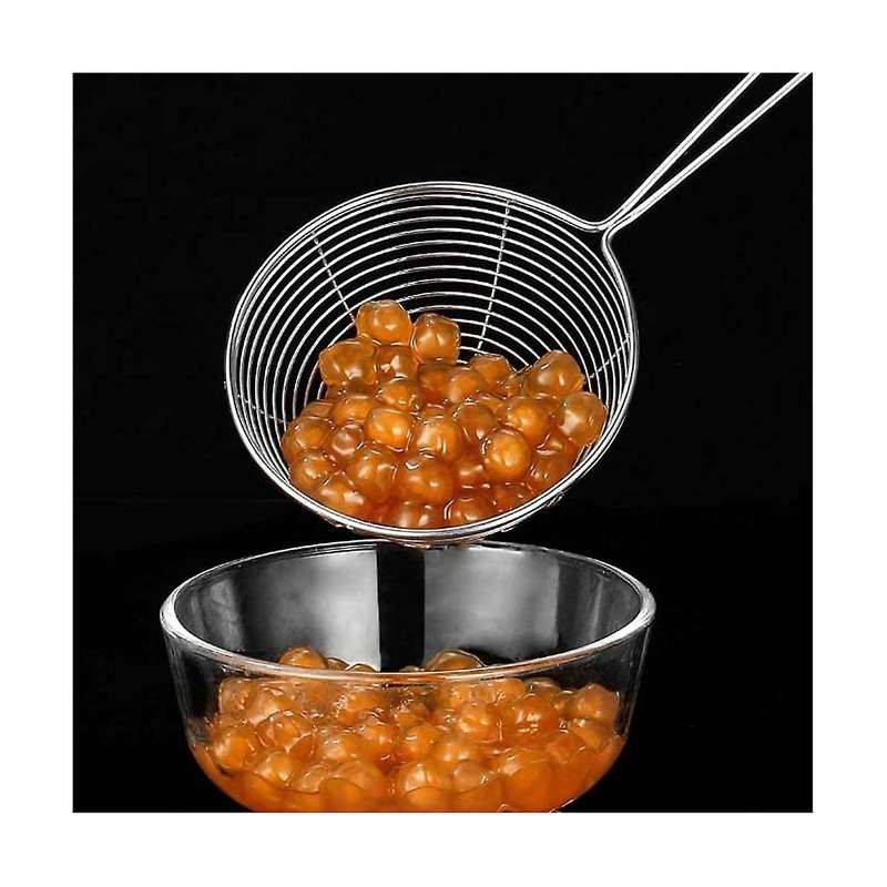 Stainless Steel Spider Strainer Ladle Wire Skimmer Spoon with Long Handle for Kitchen Frying and Co