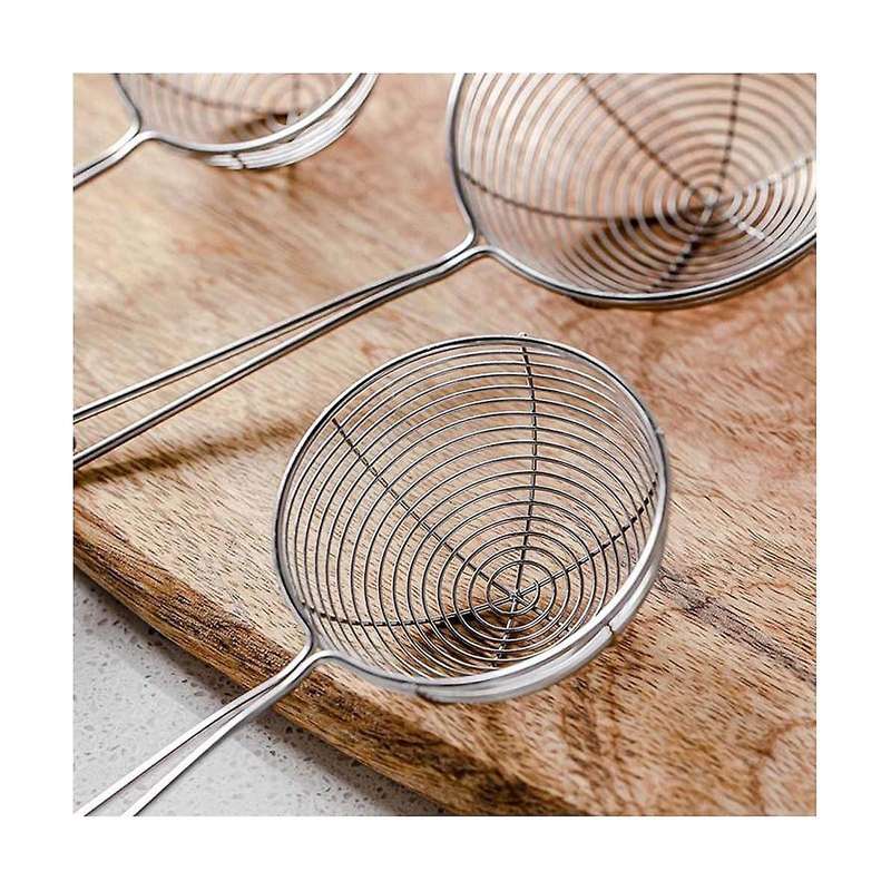 Stainless Steel Spider Strainer Ladle Wire Skimmer Spoon with Long Handle for Kitchen Frying and Co
