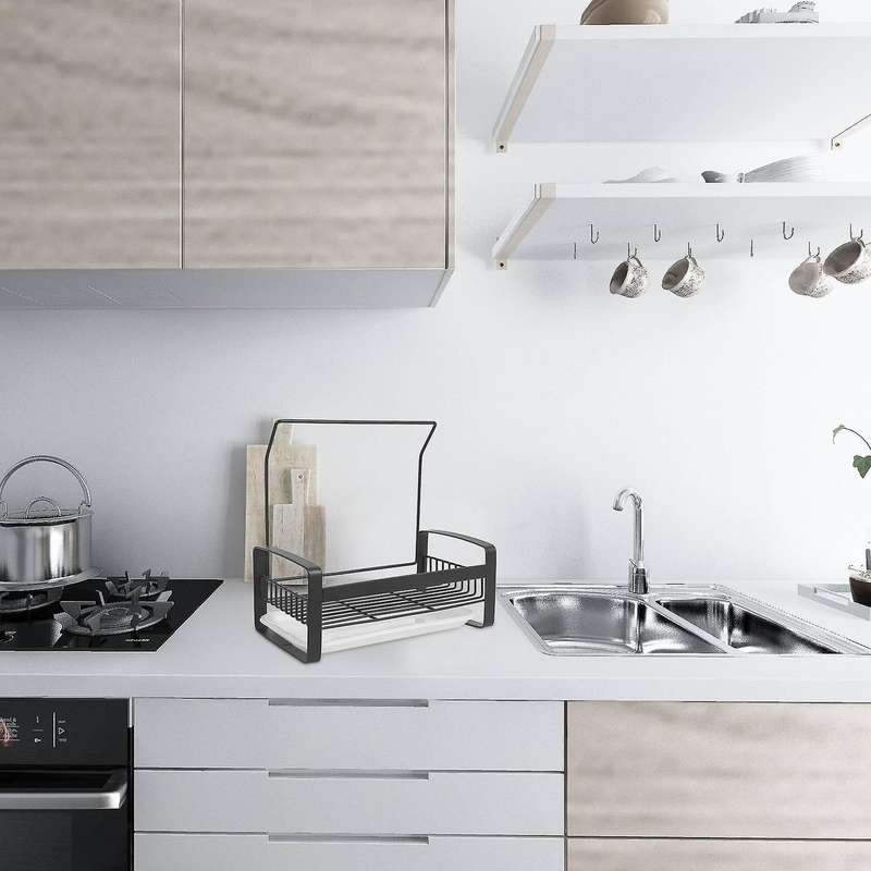 Stainless Steel Sponge Holder with Dishcloth Drying Rack, Kitchen Sink Organizer Tray Sponge Brush