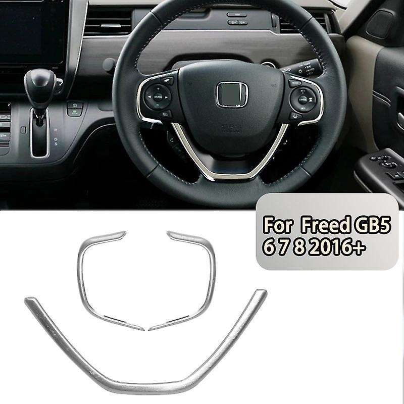 Stainless Steel Steering Wheel Panel Decoration Trim Cover Sticker for Freed GB5 6 7 8 2016+