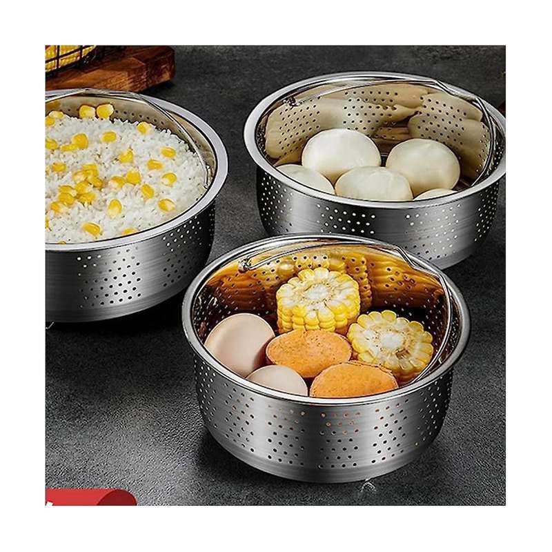 Stainless Steel Steamer Basket Metal Steamer Insert Steaming Rack Vegetables Fruit Colander Straine