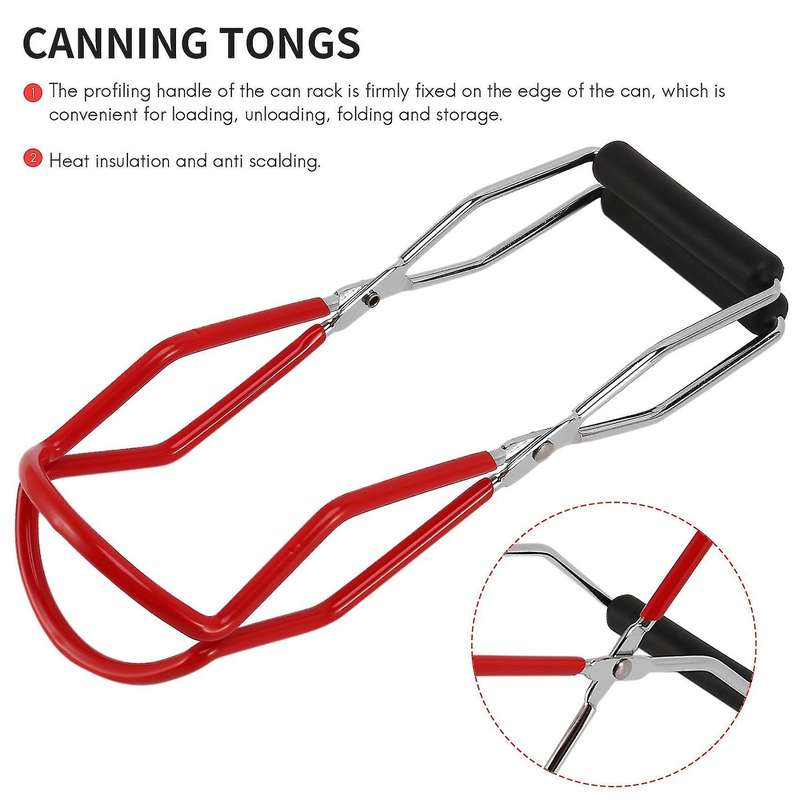 Stainless Steel Steamer Canning Rack and Canning Tongs with Handles for Regular Mouth Or Stand Pres