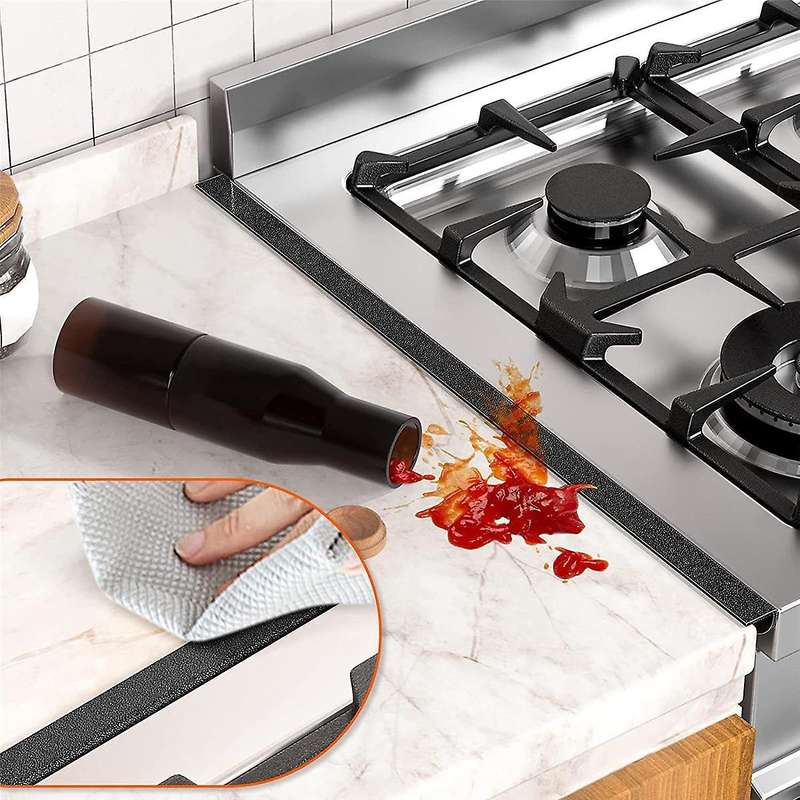 Stainless Steel Stove Space Covers, Kitchen Stove Counter Space Filler, Range Trim Kit Stove Guard C
