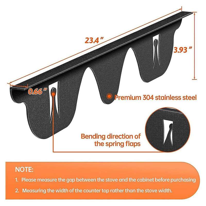 Stainless Steel Stove Space Covers, Kitchen Stove Counter Space Filler, Range Trim Kit Stove Guard C