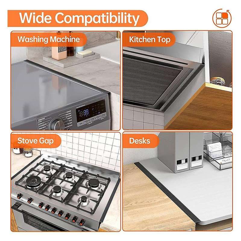 Stainless Steel Stove Space Covers, Kitchen Stove Counter Space Filler, Range Trim Kit Stove Guard C