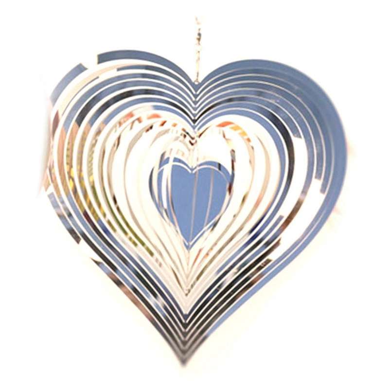 Stainless Steel Stereo Rotating Metal Wind Chime Wind Beating Heart Wind and Decorations Hanging Wi
