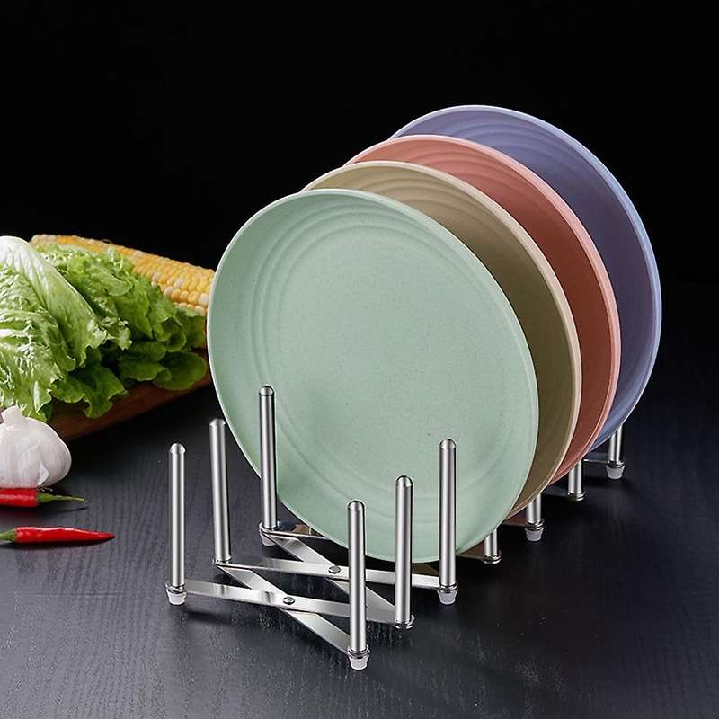 Stainless Steel Telescopic Rack Folding Kitchen Storage Dish Rack Multi- Pot Cover Storage Rack Stea
