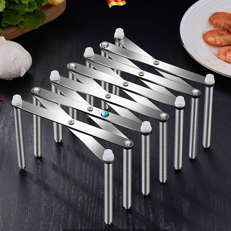 Stainless Steel Telescopic Rack Folding Kitchen Storage Dish Rack Multi- Pot Cover Storage Rack Stea