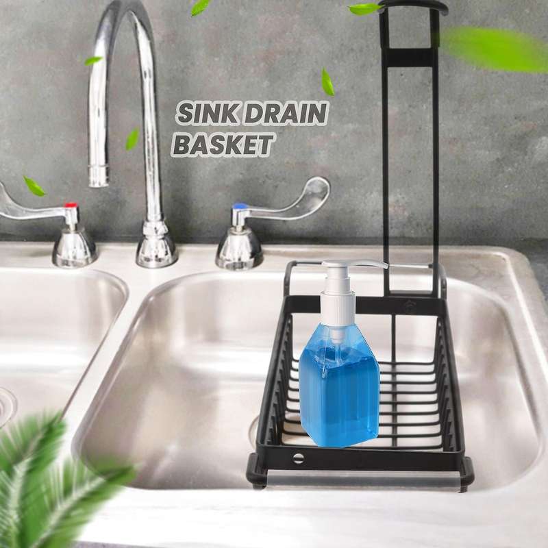 Stainless Steel Telescopic Sink Rack - Expandable Storage Drain Basket Sponges for Hygienic Organiz